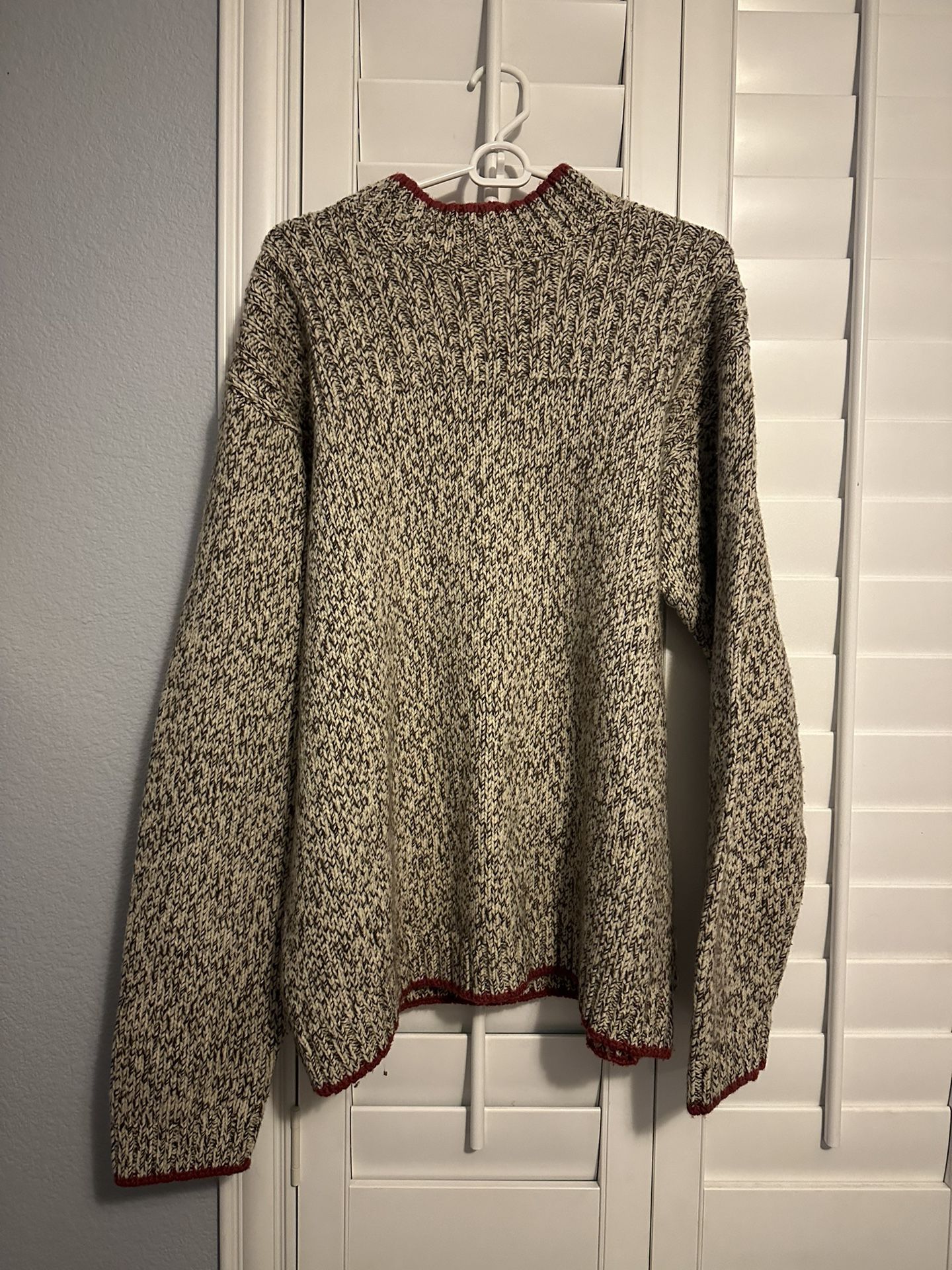 VTG 90s NWOT TIMBERLAND BEIGE/RED WOOL SOFT KNITWEAR SWEATER SIZE XL