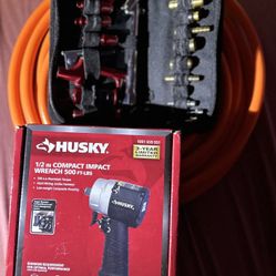 Husky 1/2 Impact Wrench, Hose And Accessory Kit.