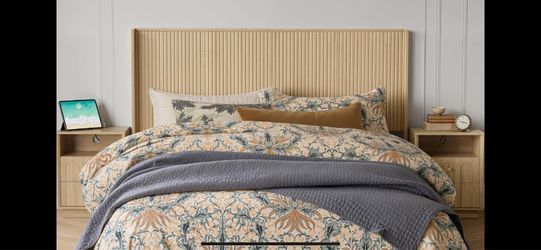 Wood Fluted Bed Headboard