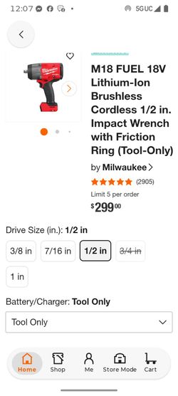 Milwaukee half inch impact wrench brand new in box