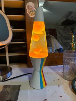 Lava Lamp Orange with Rainbow Base