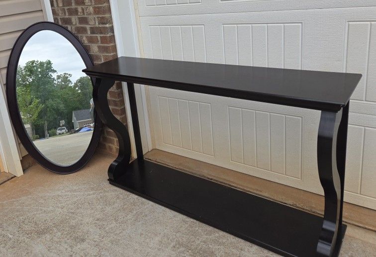 Entryway Table And Mirror Set