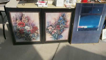 PICTURES - GLASS WITH FRAMES - ASSORTED