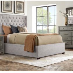 Gray 3 Pc Queen Sleigh Frame