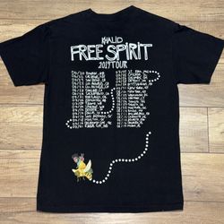 Khalid Free Spirit 2019 Tour Tee Black Double Sided Graphic Rap T Shirt Mens M