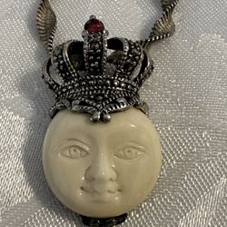 Face Set In Sterling Necklace 