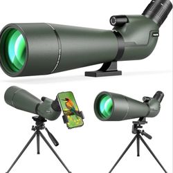 25-75x85 Spotting Scope with ED Glass, Phone Adapter, Tripod & Carrying Bag - Fully Multi-Coated BAK4 Waterproof Zoom Spotter Scope for Bird Watching,