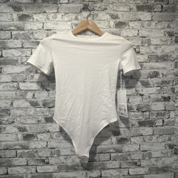 NWT Lululemon Stretch Cotton Rib Crewneck SS Bodysuit Thong Size XS (WHT)