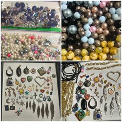 Mixed Jewelry Making Beads and Charms Lot