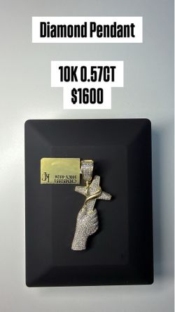 10KT Diamond Cross Pendant With Hand ✨✝️