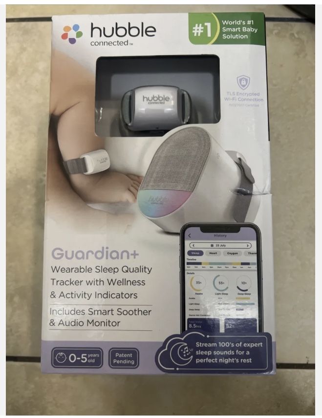 Hubble guardian plus + wearable sleep tracker audio baby monitor bundle/lot pack