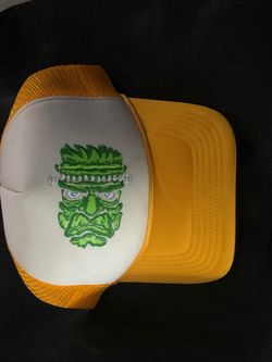 Yellow Trucker Hat with Frankenstein