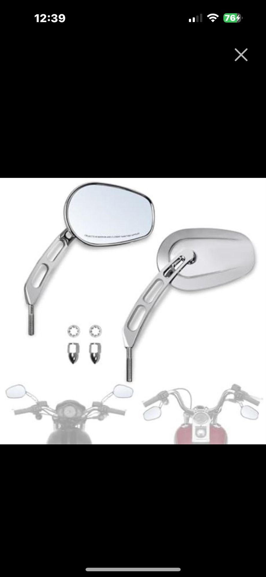 Handlebar Mount Mirrors, Left & Right Side Rearview mirrors for 1 Harley Models,for CVO Dyna Electra Glide Road Glide Road King Softail Stree