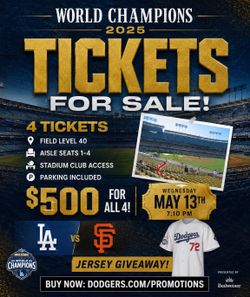Dodgers tickets , jersey giveaway