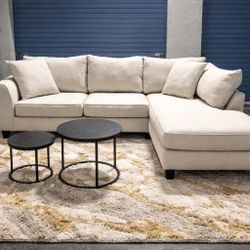 Beige Sectional Sofa(free Delivery)
