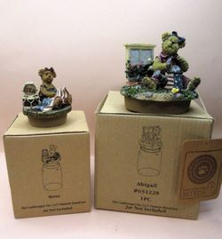 Boyds Bear – Bearstone Candle Toppers: Abigail and Betsy (Lot of 2)