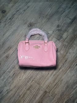Coach Mini Satchel Handbag Pink Patent Leather