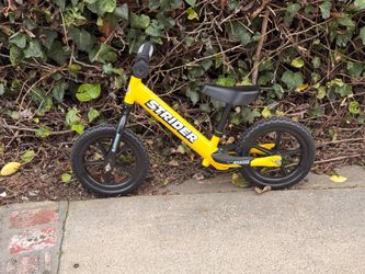 Yellow strider bike
