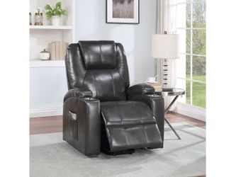 Evander Gunmetal Power Lift Recliner