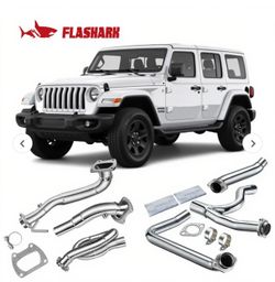 Flashark Catless Y-Pipe Downpipe Exhaust Kit 2012-2018 Jeep Wrangler JK 3.6L