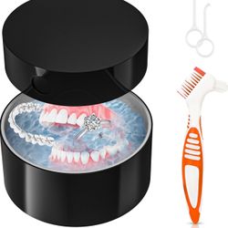 Ultrasonic Retainer Cleaner - 42kHz Portable Ultrasonic UV Cleaner for Dentures, Professional Ultrasonic Cleaner Machine for All Dental Retainer, Mout