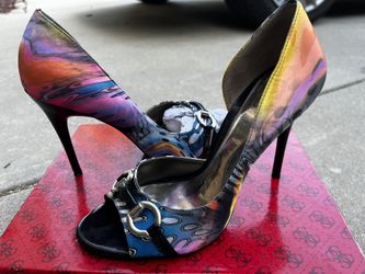 Carlos Santana Satin Multi Color Heels 