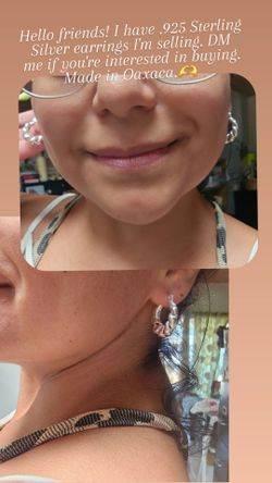 925 Sterling Silver Chain Hoop Earrings