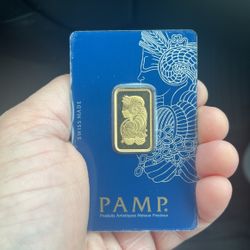 Pamp 10 g of gold Uncirculated Proof