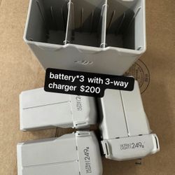 Genuine Dji mini 3 pro/ mini 4 pro battery(2453mAh) * 3 with  Dji 3 way charger