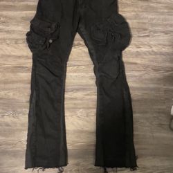 Mnml Waxed Cargo Flared Pants 