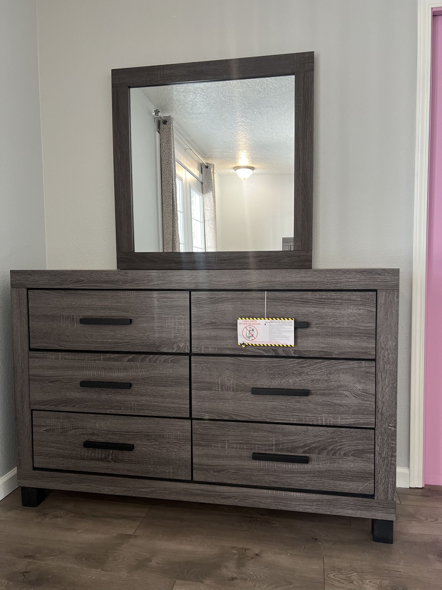 Gray Dresser color with Mirror. Like New 80