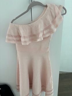 Ted Baker Blush Pink Off-Shoulder Bandage Skater Dress