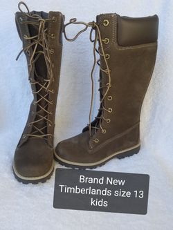 Brand New Timberlands size 13 kid's Tie Up Boots No Holds Serious Buyer's Only FIRM!!!