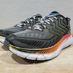 HOKA ONE ONE Men’s Clifton 4 Running Shoes (11.5) Gray/Multi-Colored 