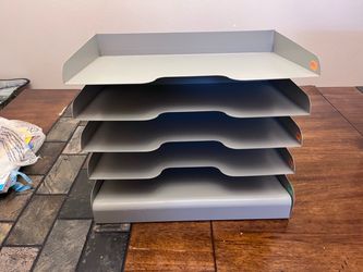 5-Tier Metal Desktop Letter Tray Organizer