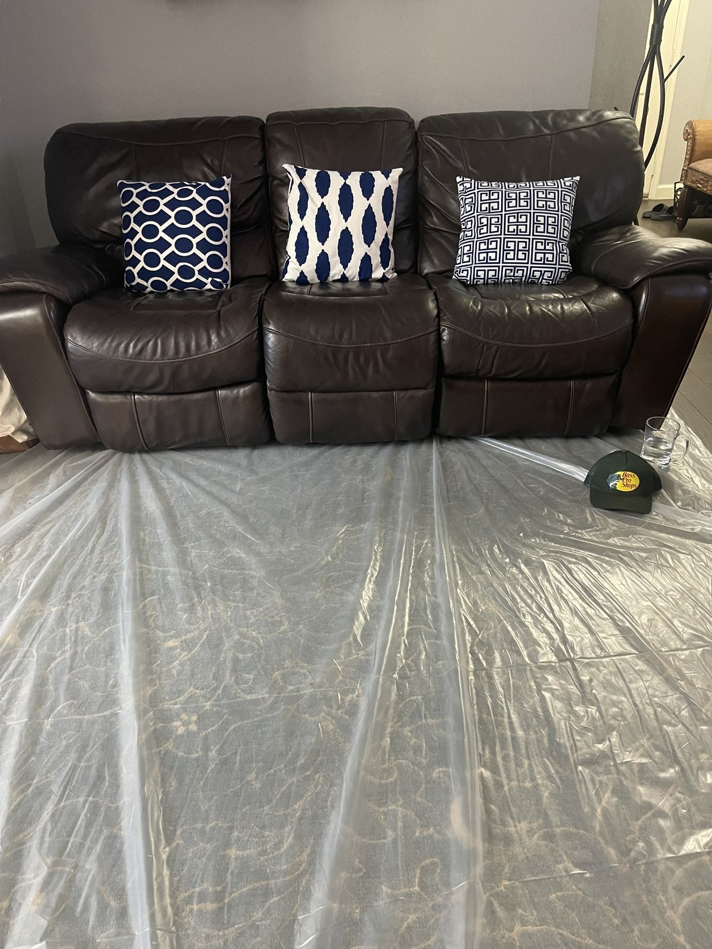 Recliner Three-vision Sofa And Recliner two-cushion Love Seat