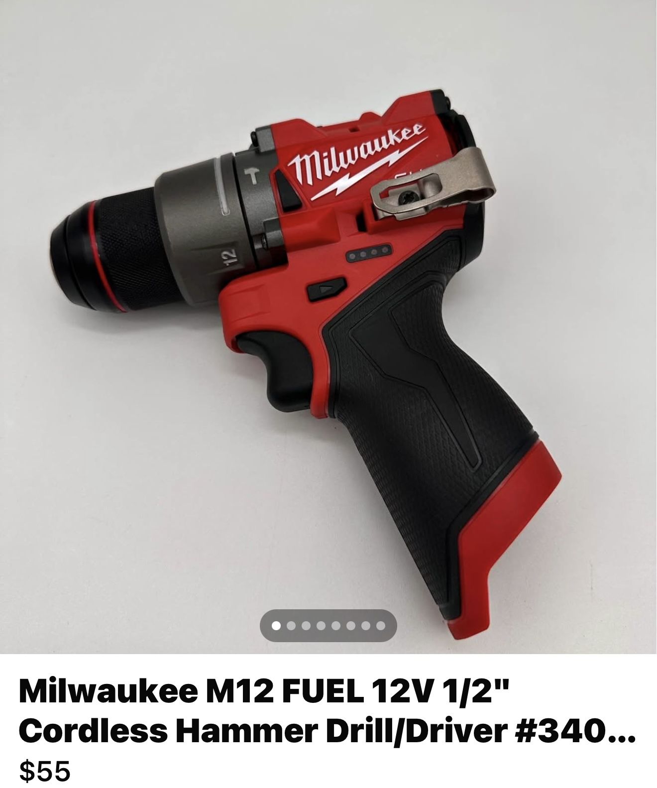 Milwaukee M12 Fuel 12v 1/2 Cordless Hammer /Drill Driver