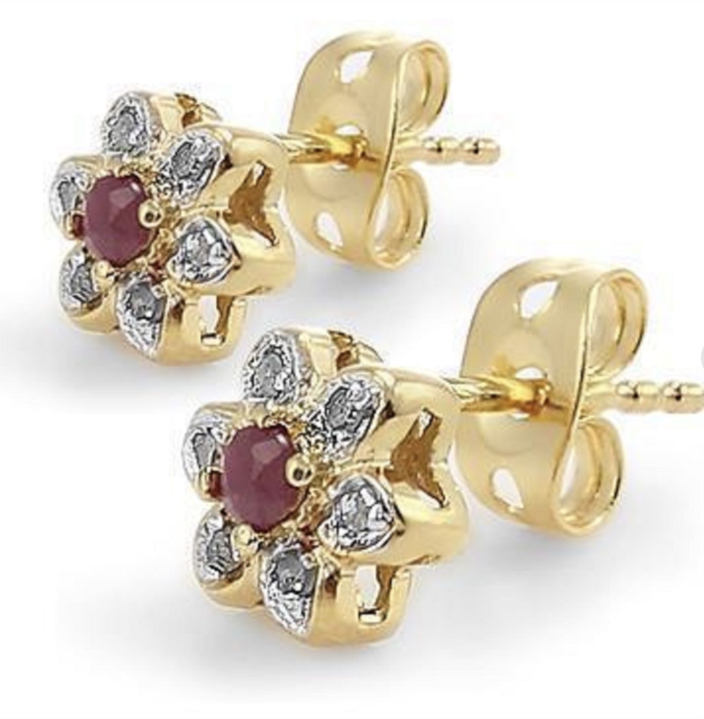 Red Rubies And Diamond Earrings