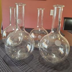 4 Vintage Pyrex 500ml Boiling Flasks