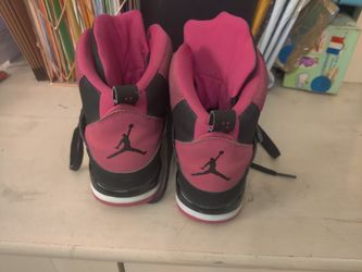 Pink And Black High Top Jordan Flights Size 3Y