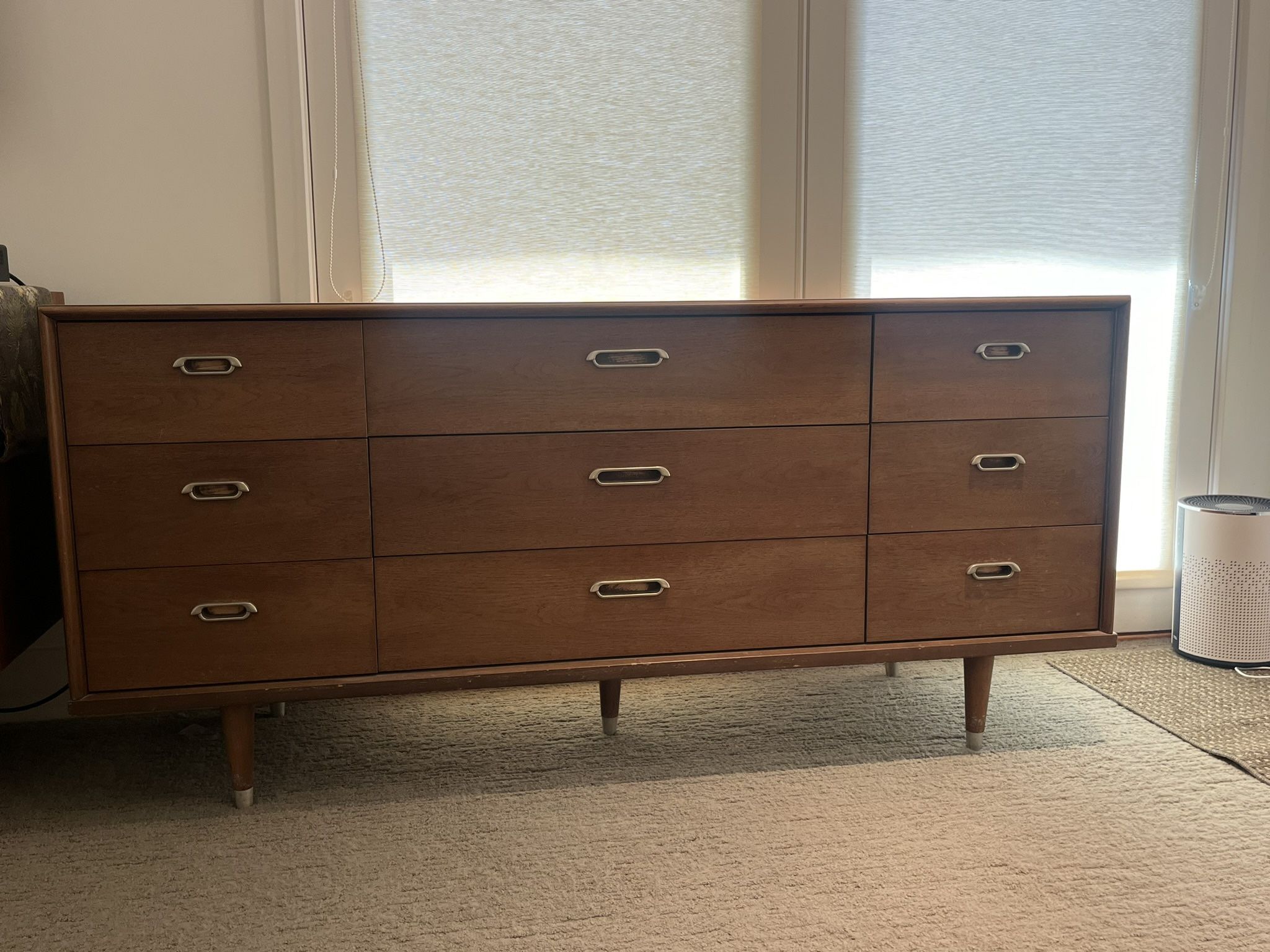 1960s B.P. John Mid Century Modern Walnut Dresser