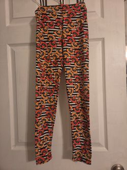 Printed Stretch Leggings with Witch Hat Pattern