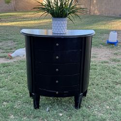 Black Half-Round 5-Drawer Solid Wood Chest—ALL INFO IS IN THE AD