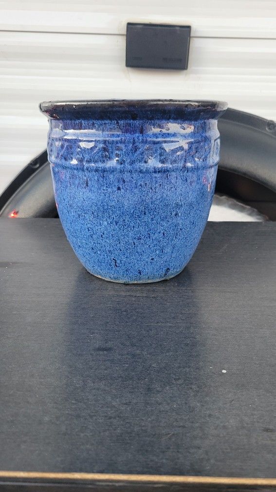 Blue Ceramic Flower Pot