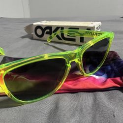 Oakley Frogskins Acid Green/grey Sunglasses
