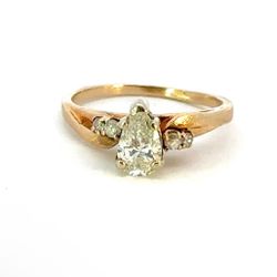 Woman’s Ladies 14k Yellow Gold Pear Shaped .50ctw Diamond Engagement Ring Size 5 GP3089755