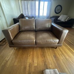brown leather couches 