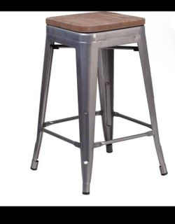 Alexander 24" Bar Stools w/ Wood Seat (4)