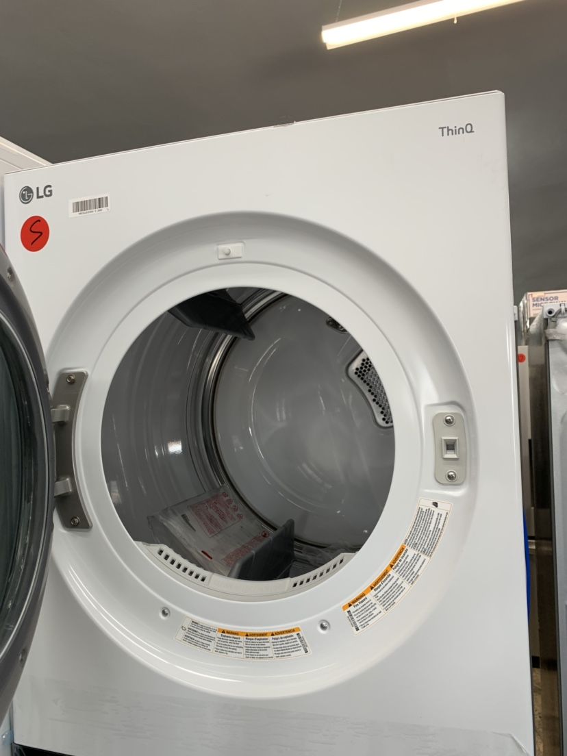 LG White Stacked 27” Washer And Dryer Gas With Steam High Efficiency