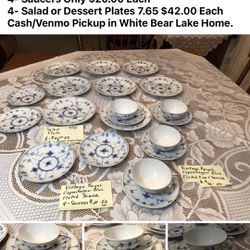 Reduced Vintage Royal Copenhagen Blue Fluted Dishes Cash/Venmo Pickup In White Bear Lake Home 